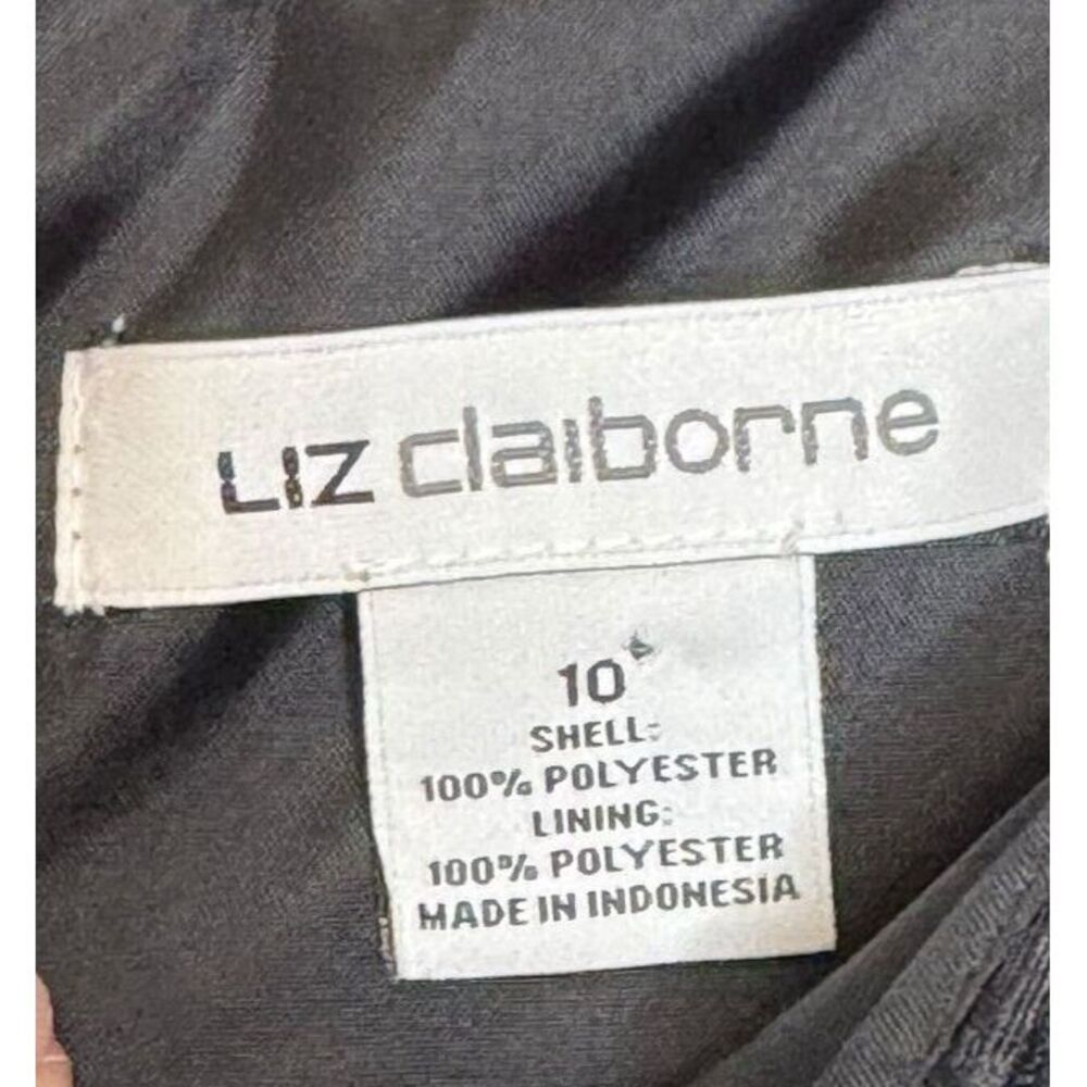 Liz Claiborne Women's Dress Overall Cap Sleeves Scalloped Neckline Pockets Sz.10 - Picture 7 of 9